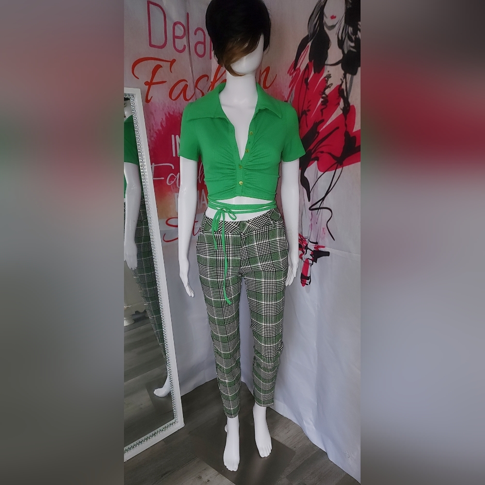 Petite Plaid Modern Slim-Leg Ankle Pant